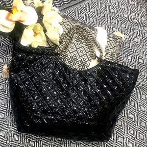 🎬Like New Preowned Murval Large Black Patent Faux Leather Purse